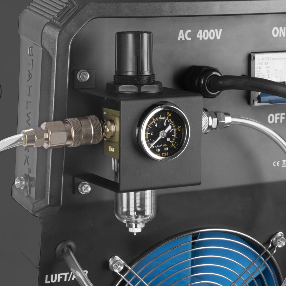 Steelworks cut 100 p igbt plasma cutter professional set 100 A, pilot ignition, adjustable air subsequent stream time, cooling & overheating protection, 7 year guarantee