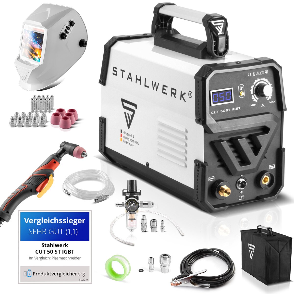 Steelworks Plasma Cutter Cut 50 St IGBT - Équipement complet / dispositif de coupe à plasma avec 50 A et inflammation de contact HF