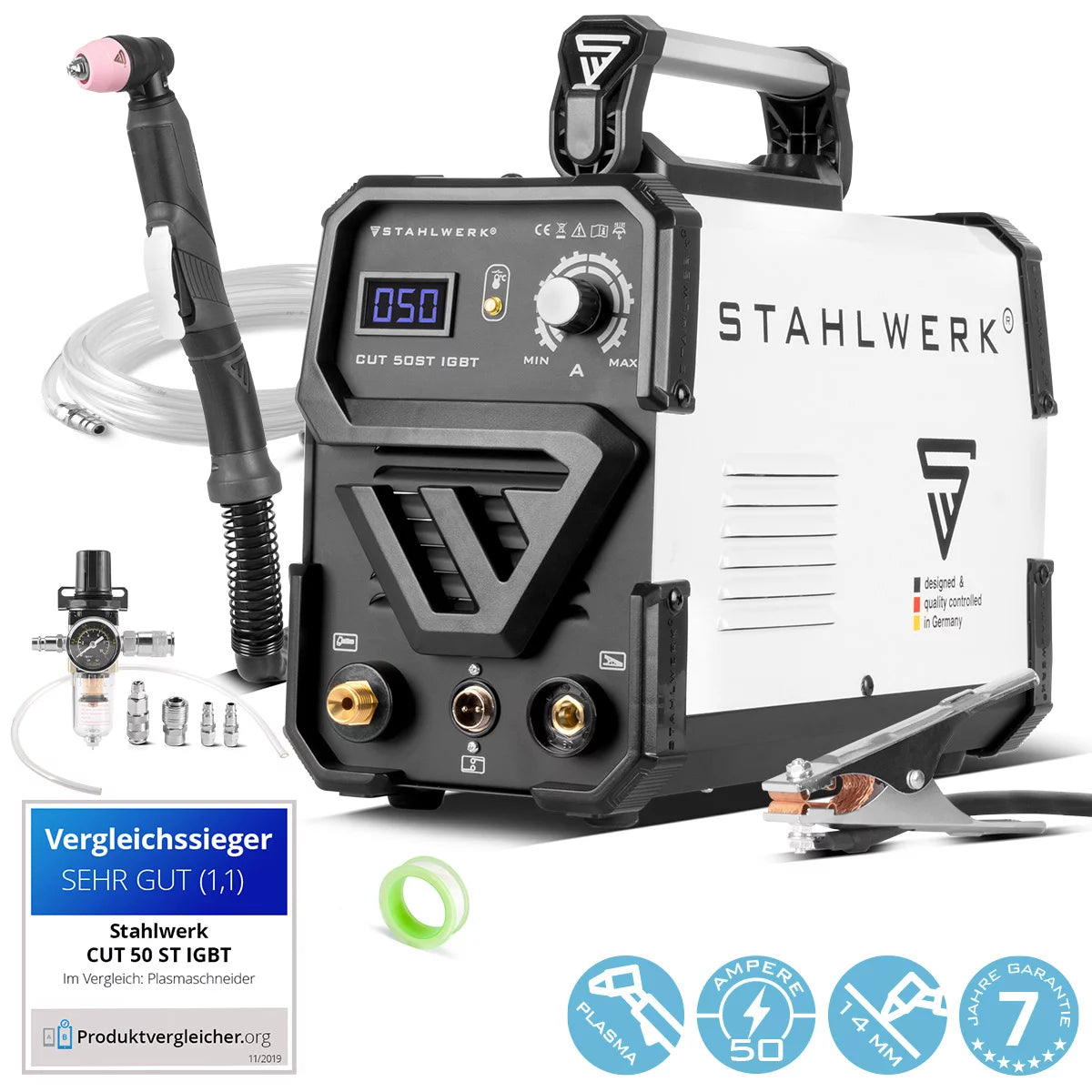 STAHLWERK Plasmaschneider CUT 50 ST IGBT / Plasmaschneidgerät mit 50 A und HF Kontaktzündung