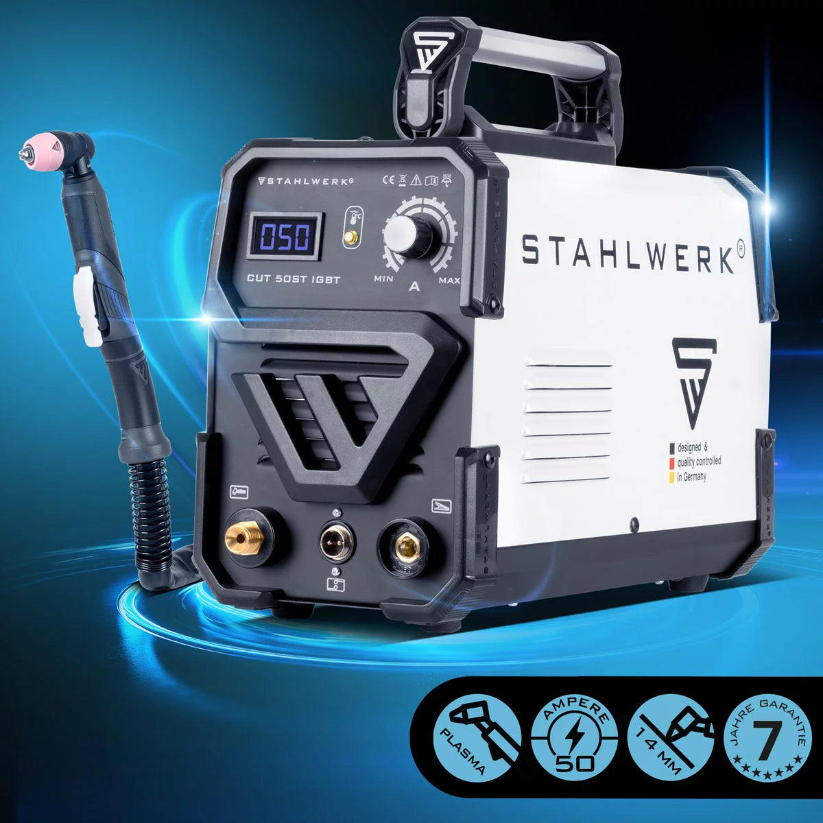 STAHLWERK Plasmaschneider CUT 50 ST IGBT / Plasmaschneidgerät mit 50 A und HF Kontaktzündung