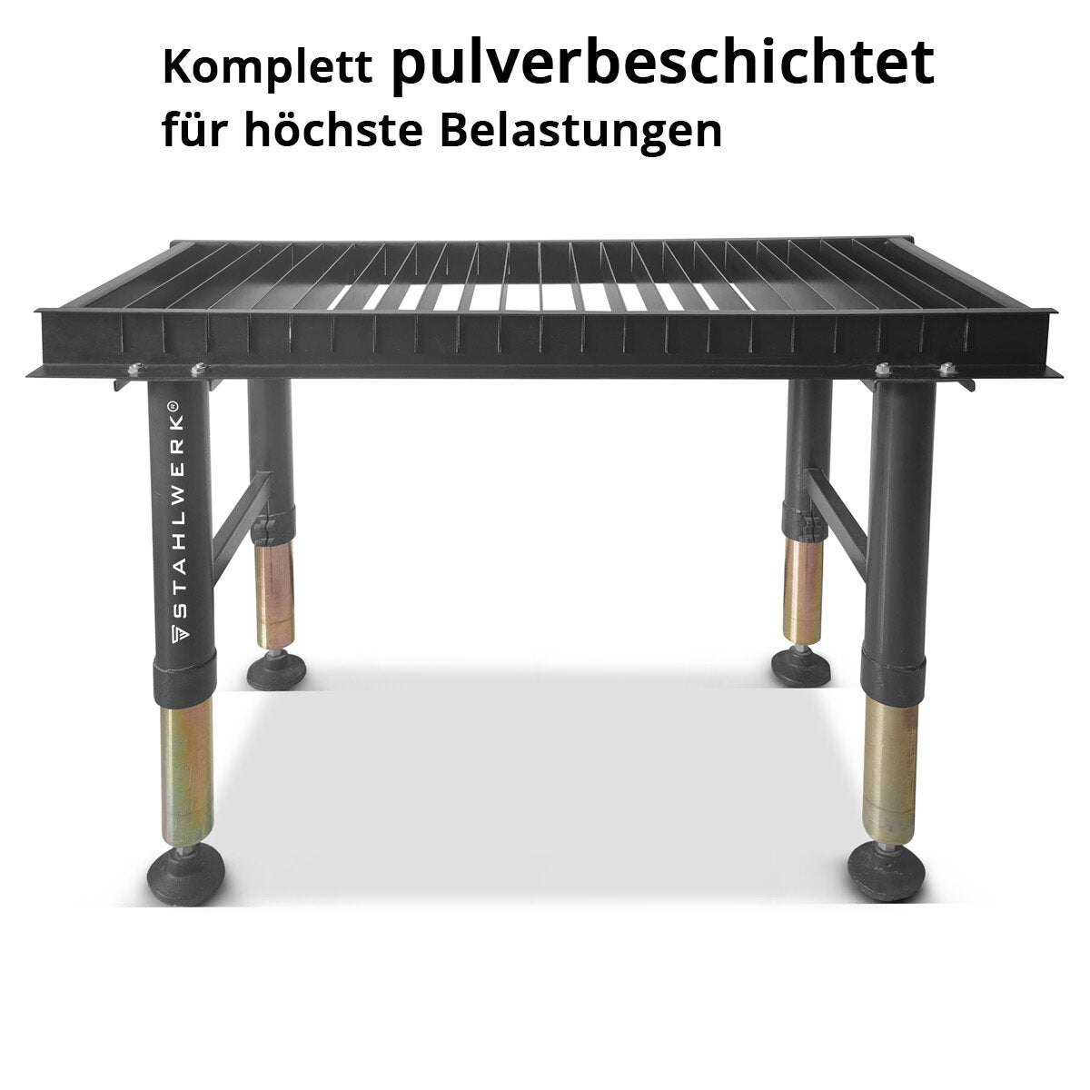 Steelwork plasma cutting table PCT-1000 ST 1000 x 410 mm height adjustable plasmatic | Powder-coated cut-Bank for professional plasma cutting