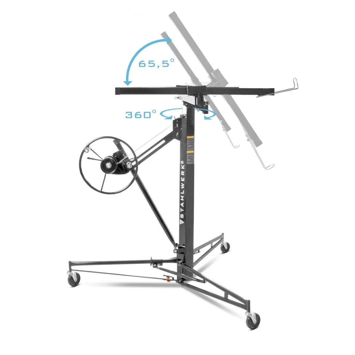 1.33-3.40 m çalışma yüksekliğine ve 68 kg'a kadar, plaka kaldırma / montaj kaldırma / panel kaldırıcısı ile sert plakalar, paneller, sunta ve diğer alçıpan elemanlarının profesyonel montajı için