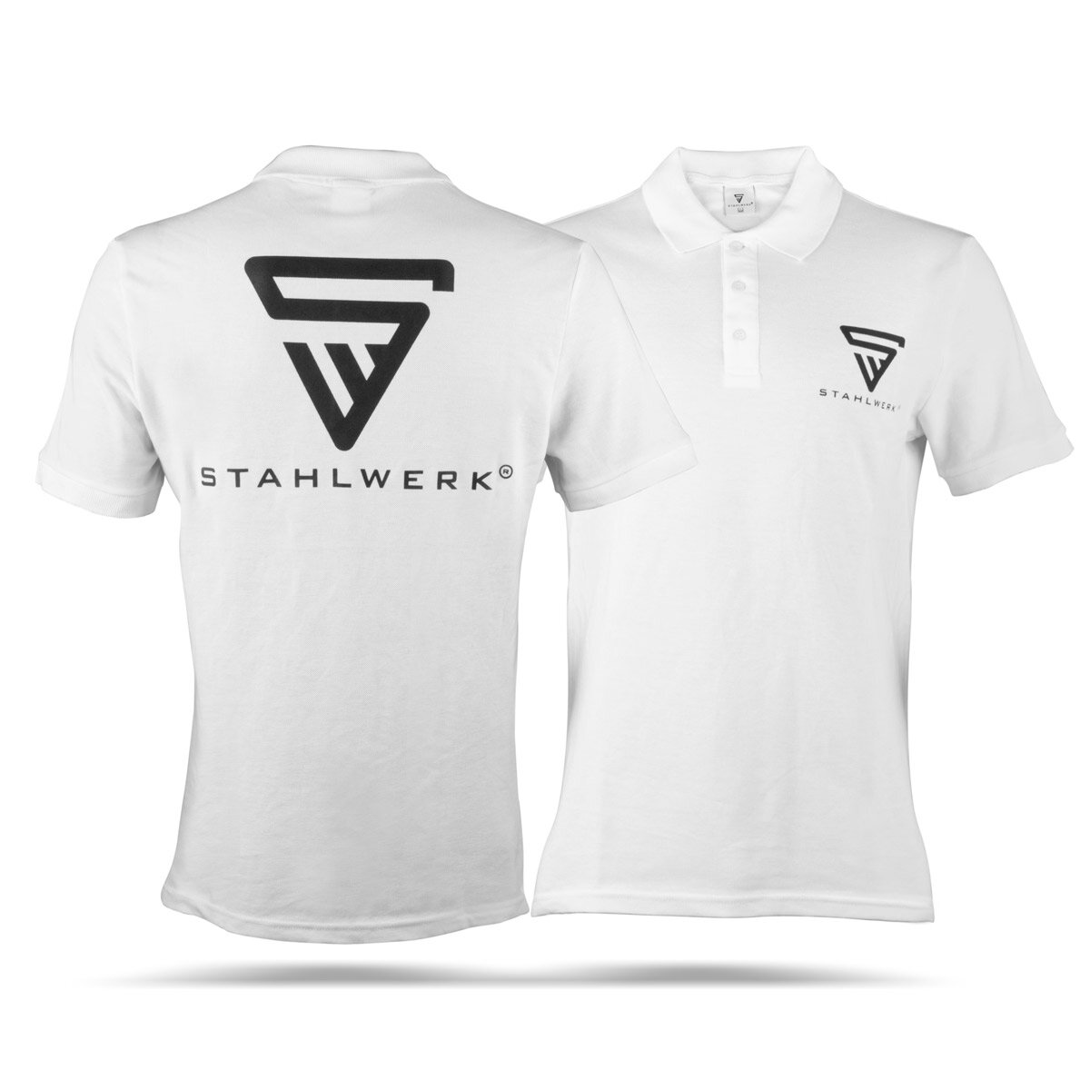 Steelworks polo shirt size L White Short sleeve polo shirt with logo print made of 100% cotton