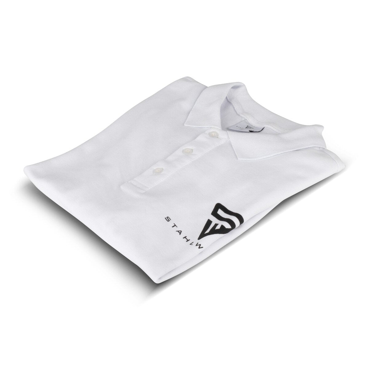 Steelworks polo shirt size XL white short-sleeved polo shirt with logo print made of 100% cotton