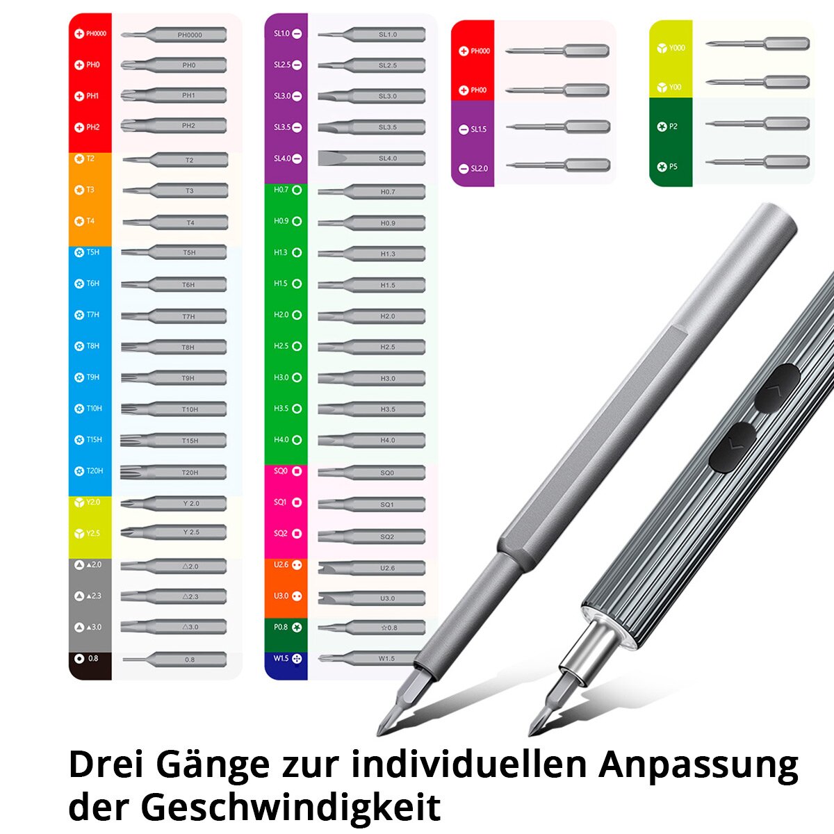 Steelworks electrical precision screwdriver set EPS-58 ST 58-part battery fine mechanics set | Fine tools | Fine ride -on converter | Fine screwdriver | USB screwdriver with a bit set