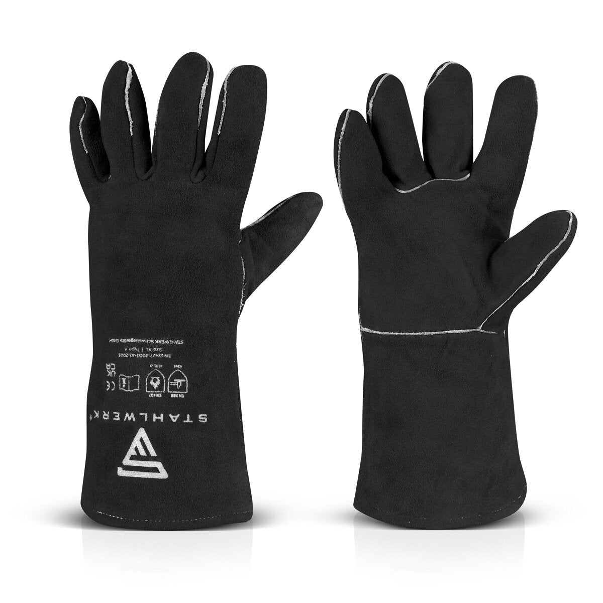 Gants de protection de soudage en acier Gants de travail | Gants de soudage | Des gants résistants à la chaleur en cuir de gabanisme de haute qualité pour le soudage et la coupe du plasma