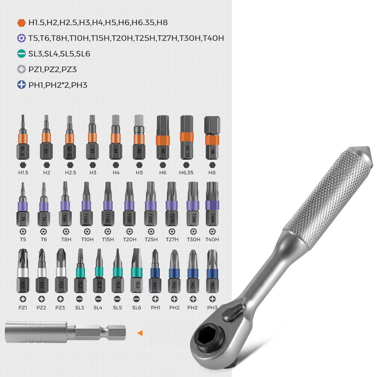 STAHLWERK Ratschen-Schraubendreher-Set | 42-teiliger Bit- und Steckschlüsselsatz mit Umschaltknarre aus Chrom-Vanadium| Ratschenschlüssel | Schraubenzieher-Set inklusive Transportbox