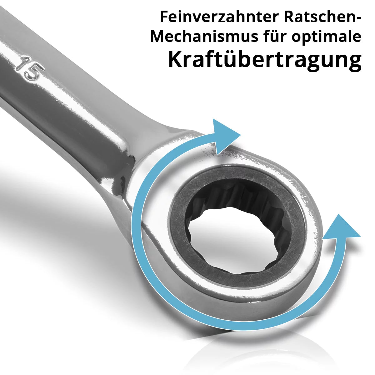 STAHLWERK Ratschenschlüssel-Satz 8 - 19 mm 8-teiliges Schraubenschlüssel | Ringschlüssel | Maulschlüssel | Ringmaulschlüssel Set aus bruchfestem Chrom-Vanadium