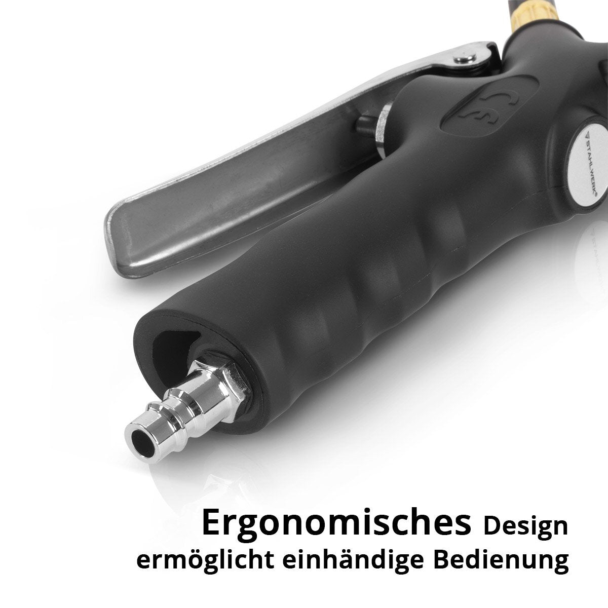 STAHLWERK Digitale Druckluft-Reifenfüllpistole DRD-18 ST | Druckluft Reifenfüller mit digitalem Manometer | Reifendruckprüfer für PKW, LKW, Motorrad, Fahrrad | Messbereich 0-18 Bar / 0-255 PSI