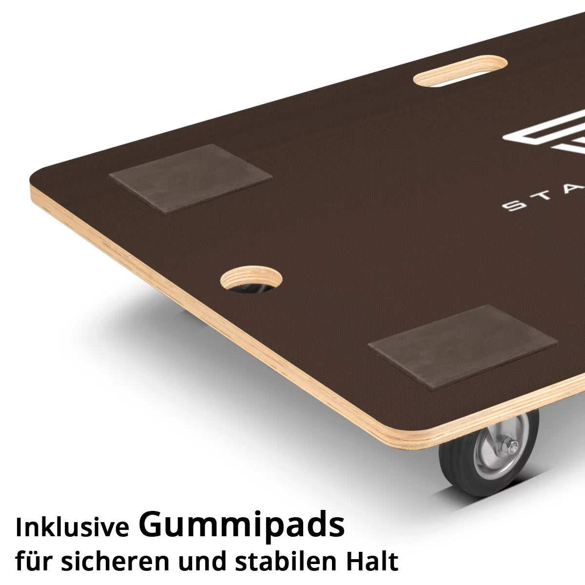 Stahlwerk trolley TR-300 ST with handle 300 kg load capacity and rubberized steering rollers 90 x 60 cm platform car | Transport car | Furniture roller | Rolling board | Handlars | Transporter