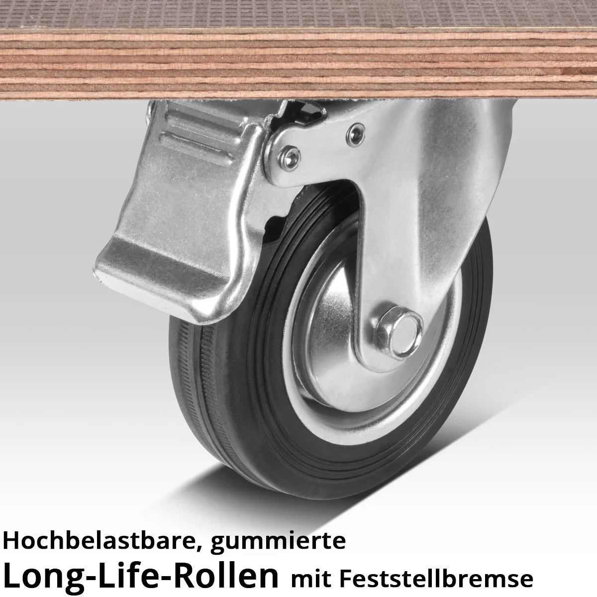 Stahlwerk trollehn tr-300 ST with 300 kg load capacity and rubberized steering rollers 90 x 60 cm platform car | Transport car | Furniture roller | Rolling board | Handlars | Transporter