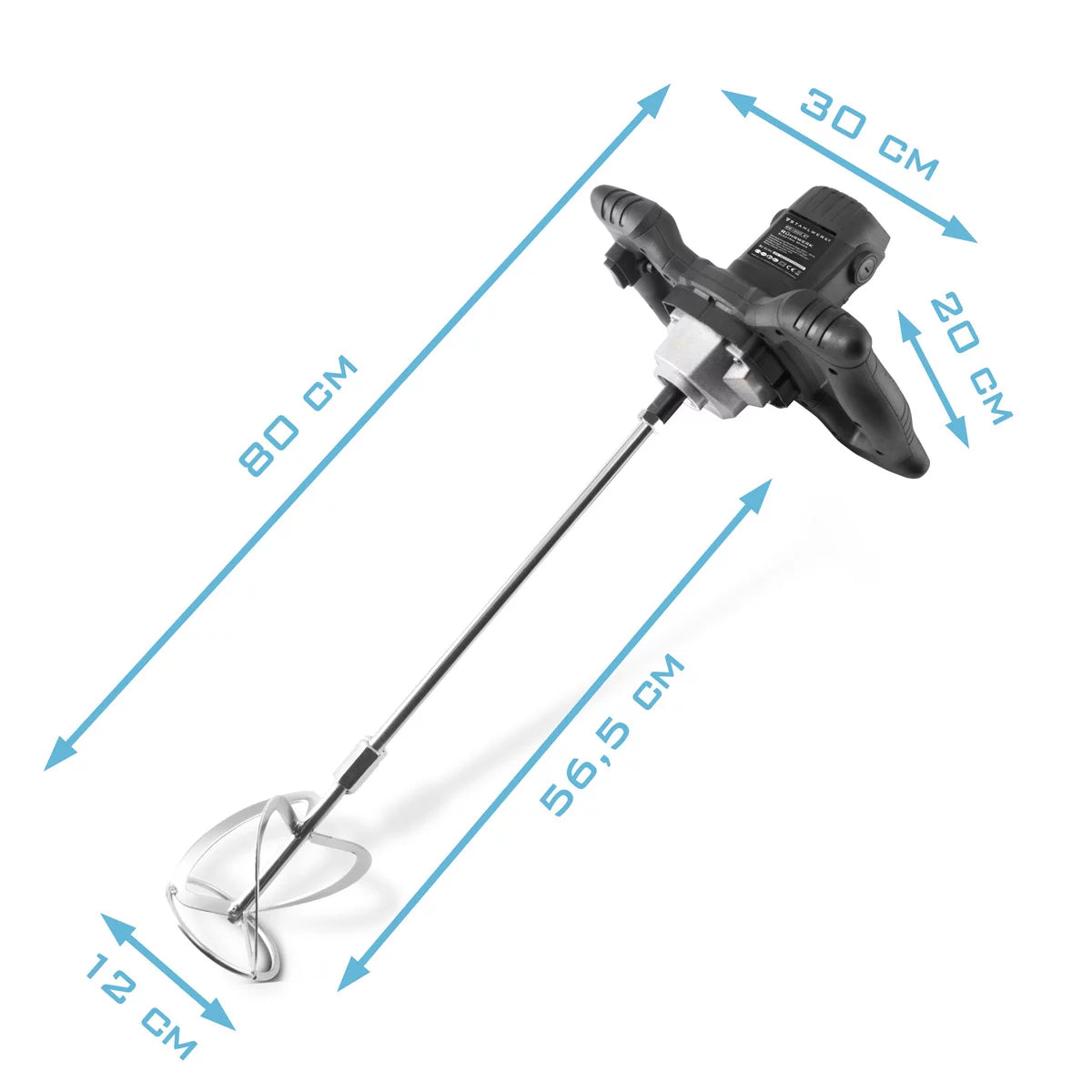 STAHLWERK Rührwerk RW-1200 ST mit 1.200 W und 850 U/min elektrischer Mörtelrührer | Mörtelmischer | Betonrührer | Betonmischer | Farbrührer | Farbmischer | Handmischer | Handrührwerk | Rührer