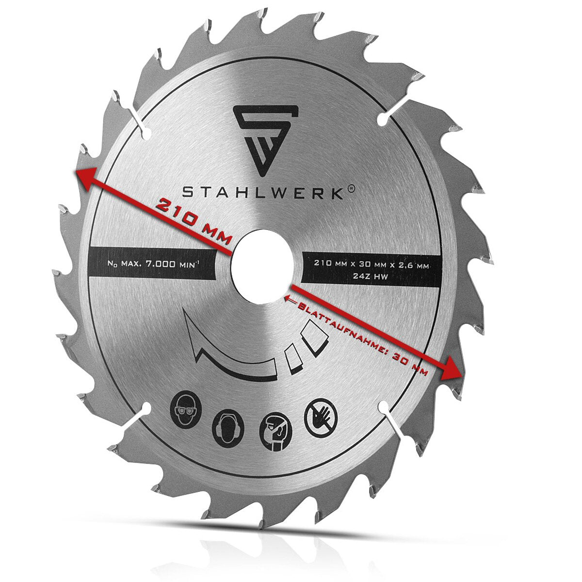 Steelworks Universal Sow Blade 210 x 210 x 2.6 / 30 mm 25.4 mm adaptör halkası, KS-210 ST bölme testeresi ve karşılaştırılabilir cihazlar uygun kayıt ile mükemmel kesme özellikleri, aşınma dayanıklı ve dayanıklı ve dayanıklı