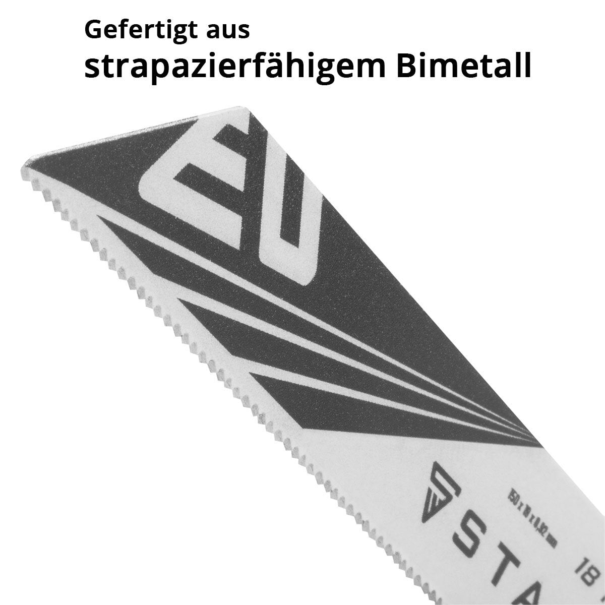 STAHLWERK Metall-Sägeblatt 2er Set 150 x 19 x 0,92 mm Long Life Säbelsägeblätter | Reciprosägeblätter mit 1/2 Zoll Aufnahme und 18 TPI für Säbelsägen | Reciprosägen | Stichsägen