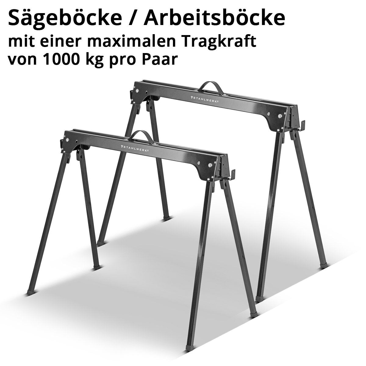 Sägebock 2er Set 500 kg Universal Arbeitsbock Klappbock Gerüstbock