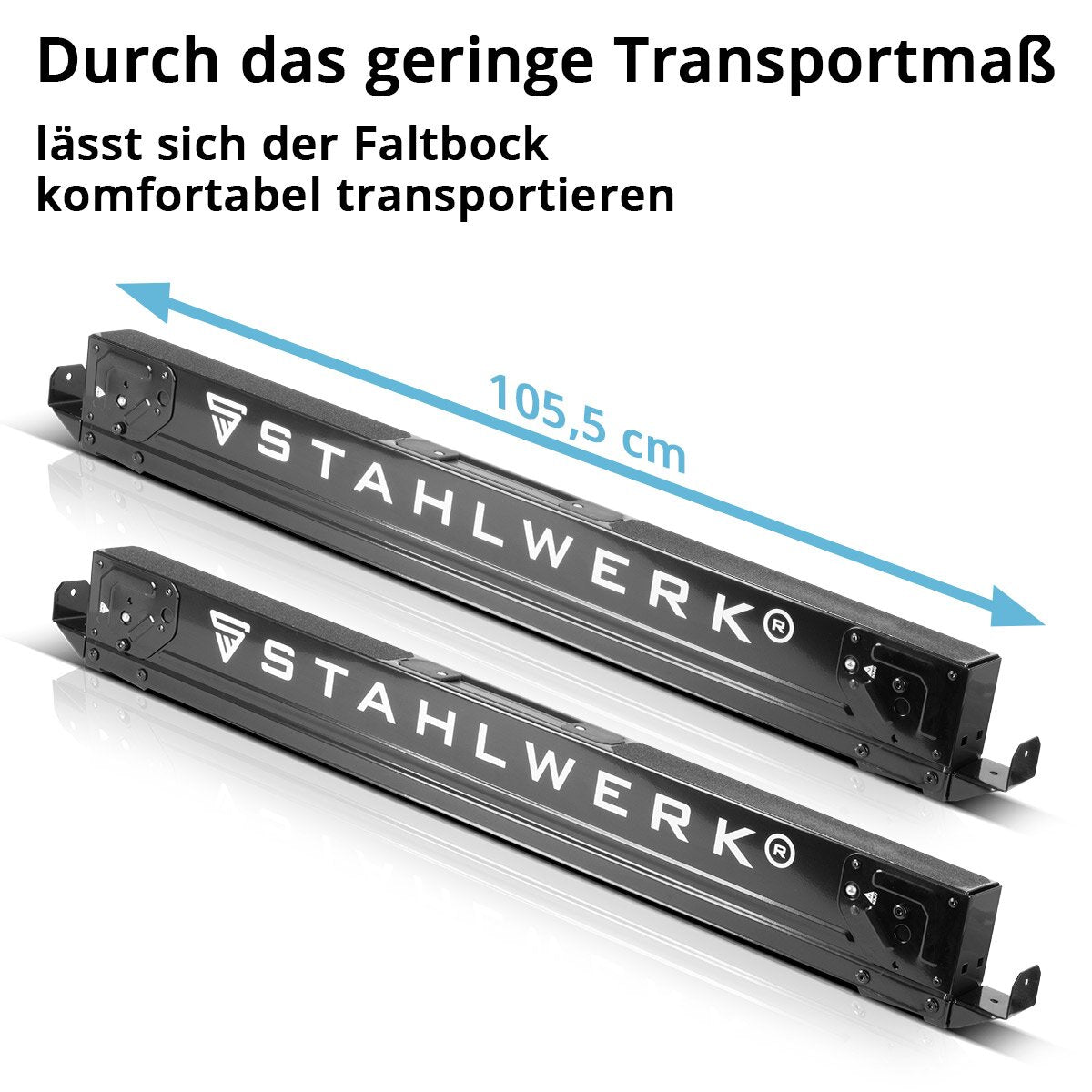 STAHLWERK Sägebock SB-757 ST im 2er Set pulverbeschichteter Metall-Arbeitsbock | Universal-Klappbock | Gerüstbock mit einer maximalen Tragkraft von 500 kg und seitlicher Halterung