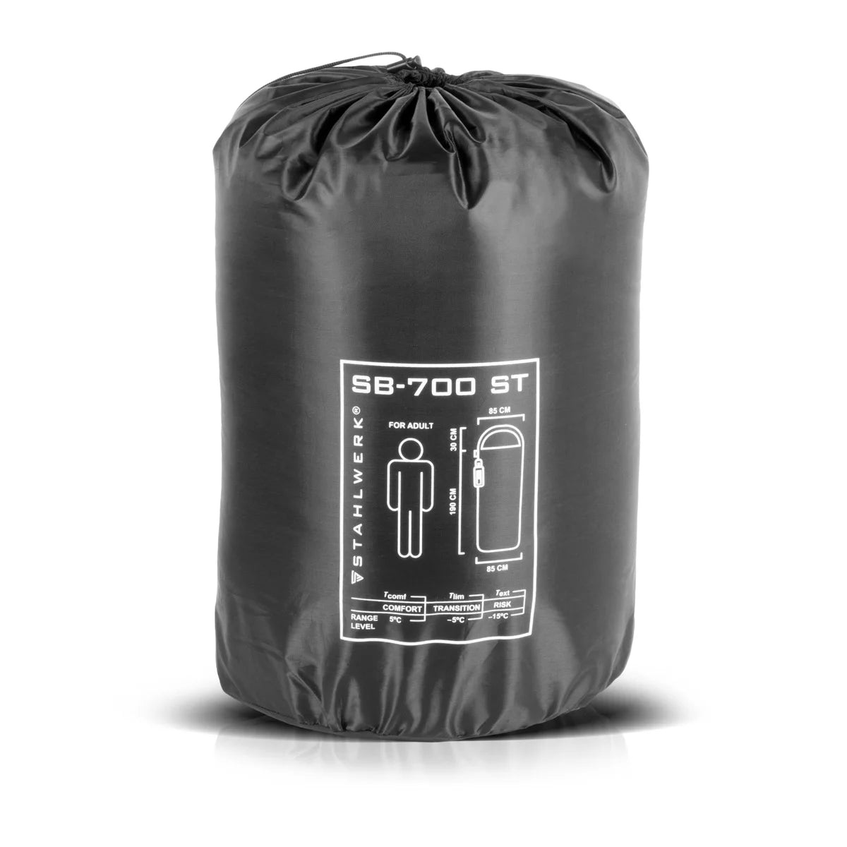 STAHLWERK Schlafsack SB-700 ST bis -15°C | Füllung 330g/m2 | Outdoorschlafsack | Campingschlafsack | Mumienschlafsack | Reiseschlafsack | Sommer- und Winterschlafsack | Trekking