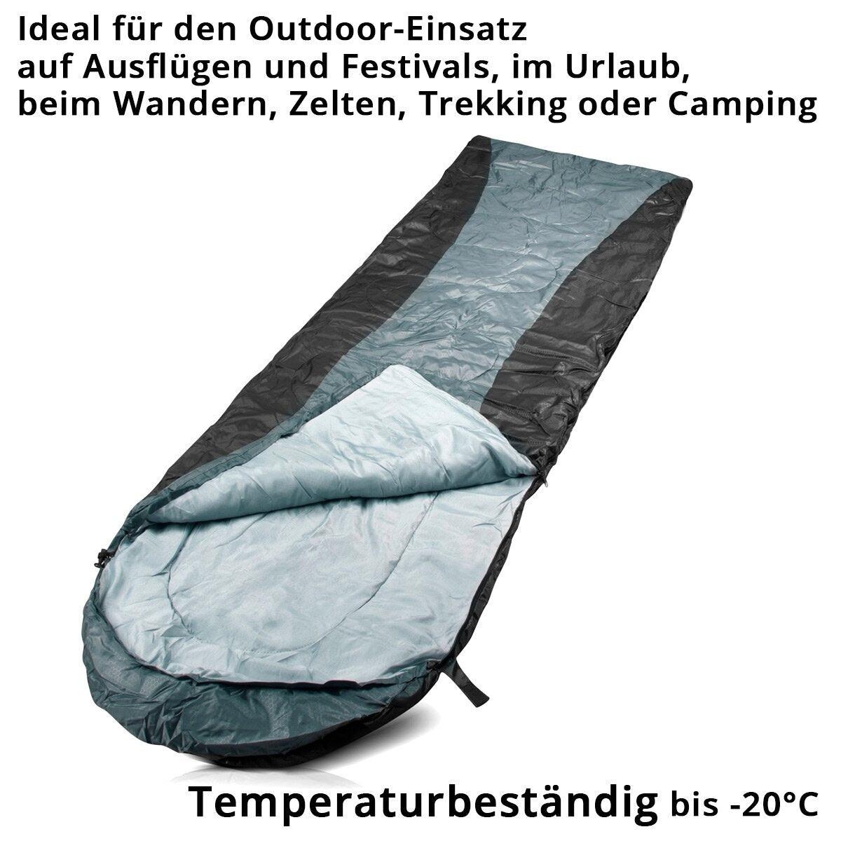 STAHLWERK Schlafsack SB-300 ST bis -20°C 4 Jahreszeiten Outdoorschlafsack | Campingschlafsack | Mumienschlafsack | Reiseschlafsack | Sommer- und Winterschlafsack