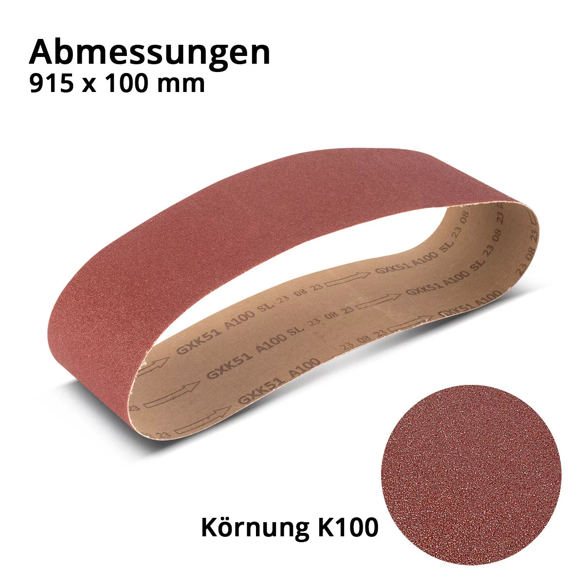 STAHLWERK Schleifband 10er Set 915 x 100 mm mit K100 Körnung Universal-Schleifpapier | Schleifbänder | Schleifmittel für Bandschleifer und Schleifgeräte