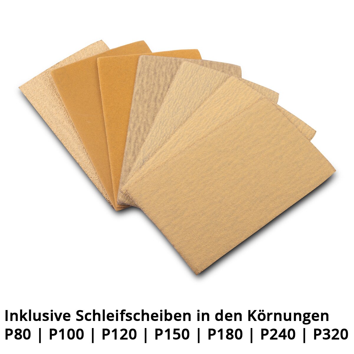 Blocco di macinazione a mano in acciaio con P80 | P100 | P120 | P150 | P180 | P240 | Grano P320, blocco di macinazione | Sponge a terra | Smericante a mano in schiuma PU con agente di macinazione in velcro 70 x 115 mm