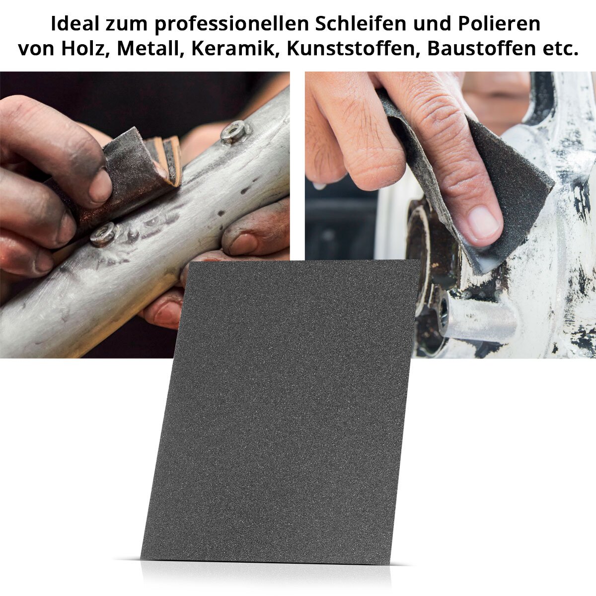 STAHLWERK Schleifpapier 12er Set 230 x 280 mm Siliziumcarbid-Schmirgelpapier | Schleifpads | Schleifmittel mit 60 | 80 | 100 | 120 | 180 | 240 Körnung zum Schleifen und Polieren