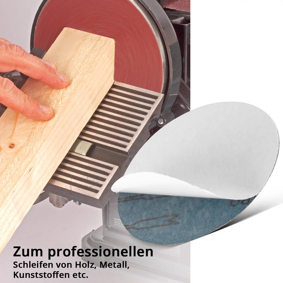 STAHLWERK Schleifscheiben 10er Set 150 mm mit K100 Körnung Schleifpads | Schleifmittel | Zubehör für Tellerschleifer und Schleifgeräte