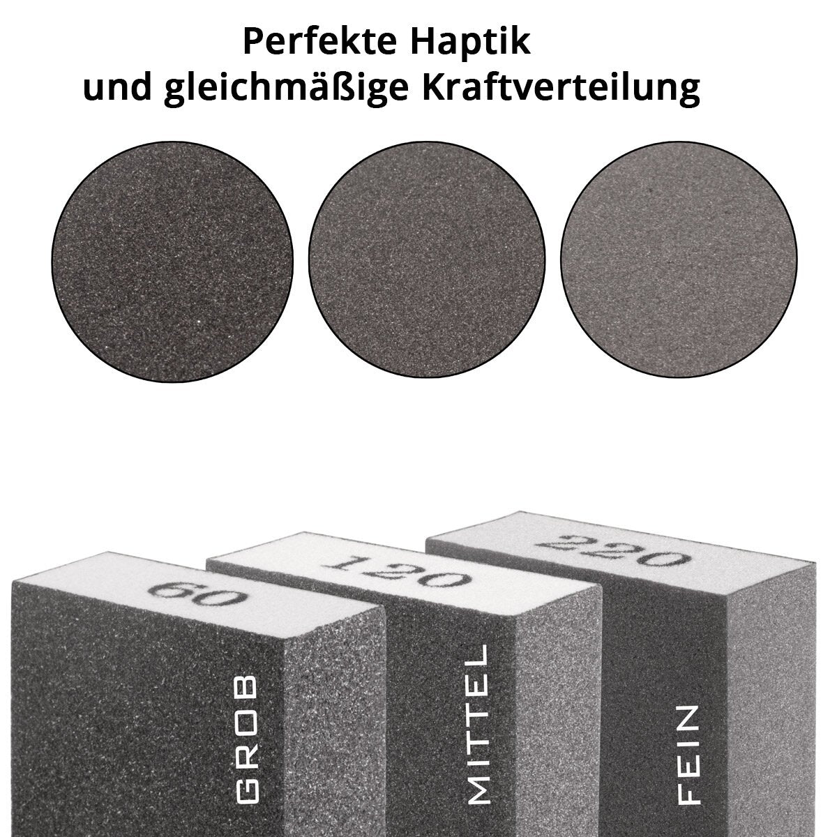 Stahlwerk Grinding Sponge 7er set con 60 | 80 | 100 | 120 | 180 | 220 | 240 bloques de molienda de arena, lavable y reciclable | Padres de molienda | Bloques de molienda para moler y pulir