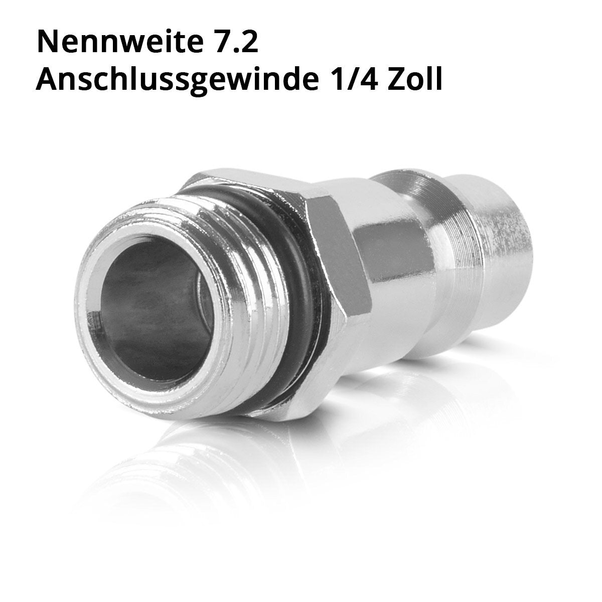 STAHLWERK 5er Set Druckluft-Schnellkupplung Stecknippel NW 7.2 mit 1/4 Zoll Außengewinde, Stecknippel | Kupplung | Stecker | Adapter | Zubehör für Druckluft-Kompressoren