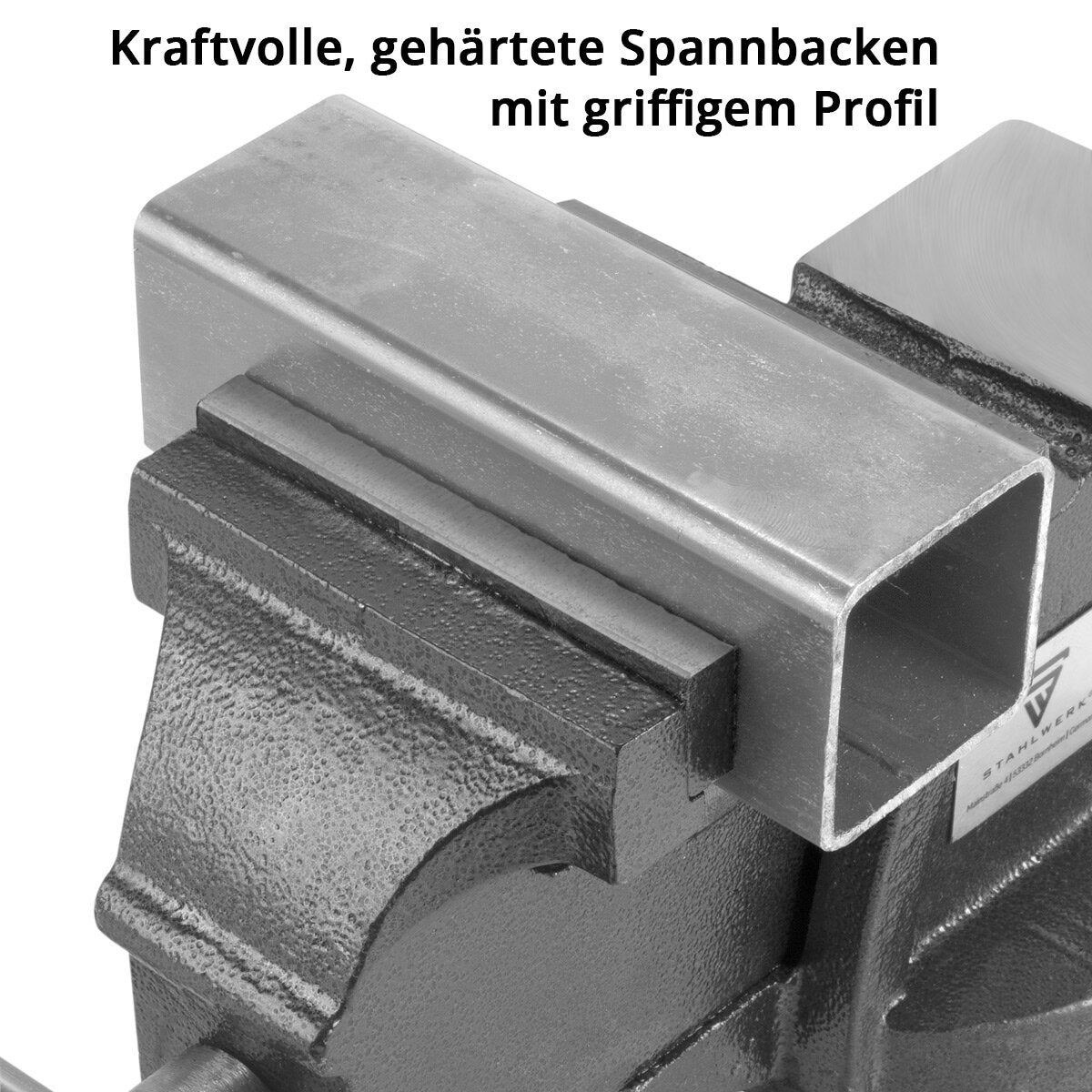 STAHLWERK Schraubstock BV-75 ST aus Gusseisen mit 75 mm Spannweite, Maschinenschraubstock | Werkbankschraubstock | Spannvorrichtung | Parallelschraubstock | Tischschraubstock mit Amboss