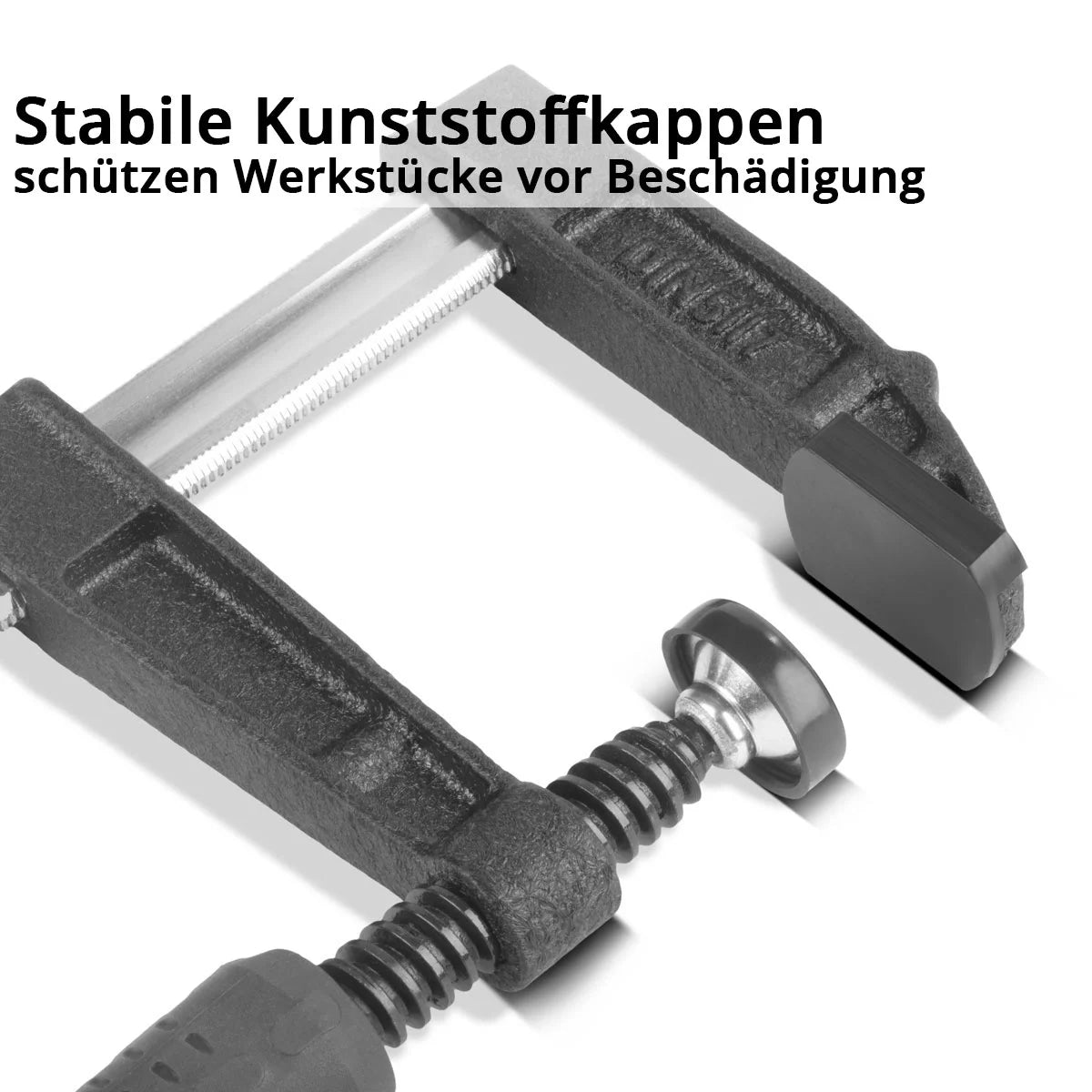 STAHLWERK 3 x Schraubzwinge 50x200 mm | kraftvolle Klemmzwinge aus Stahl und Kunststoff | F-Zwinge zum Fixieren von Werkstücken |stabile Zwinge mit Spannweite 200 mm, Spanntiefe 50 mm