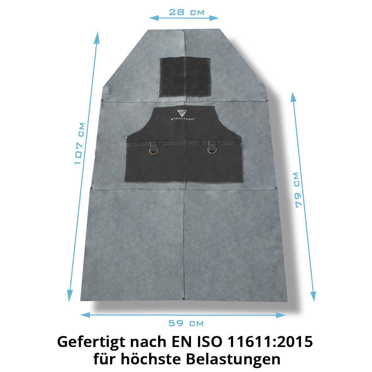 Tablier de soudage Stahlwerk | Tablier de protection | Tablier en cuir | Forgerons | Tablier de travail | Atelier tablier | Tablier de soudage en cuir d'espace de haute qualité pour le soudage et la coupe du plasma