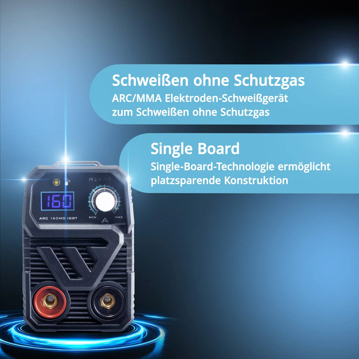 Dispositivo de soldadura Stahlwerk ARC 160 MD - DC MMA | E-Hand | Inverter Lift-Tig con 160 amperios, tecnología IGBT y junta única, garantía del fabricante de 7 años