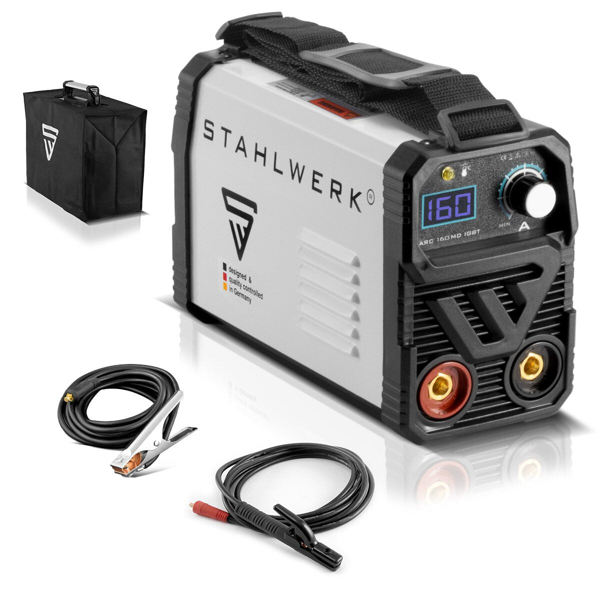 Stahlwerk ARC 160 MD welding device - DC MMA | E-hand | Lift-Tig inverter with 160 ampere, IGBT technology and single board, 7-year manufacturer guarantee