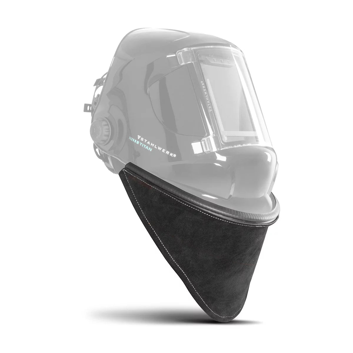 STAHLWERK Leder Hals- und Brustschutz für Schweißhelme | Universell nutzbarer Spritzer-, Funken- und UV-Schutz | Einfache Montage | Hochwertige Verarbeitung | Clip/Press-Fit