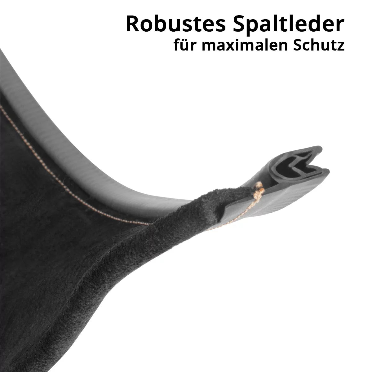 STAHLWERK Leder Hals- und Brustschutz für Schweißhelme | Universell nutzbarer Spritzer-, Funken- und UV-Schutz | Einfache Montage | Hochwertige Verarbeitung | Clip/Press-Fit