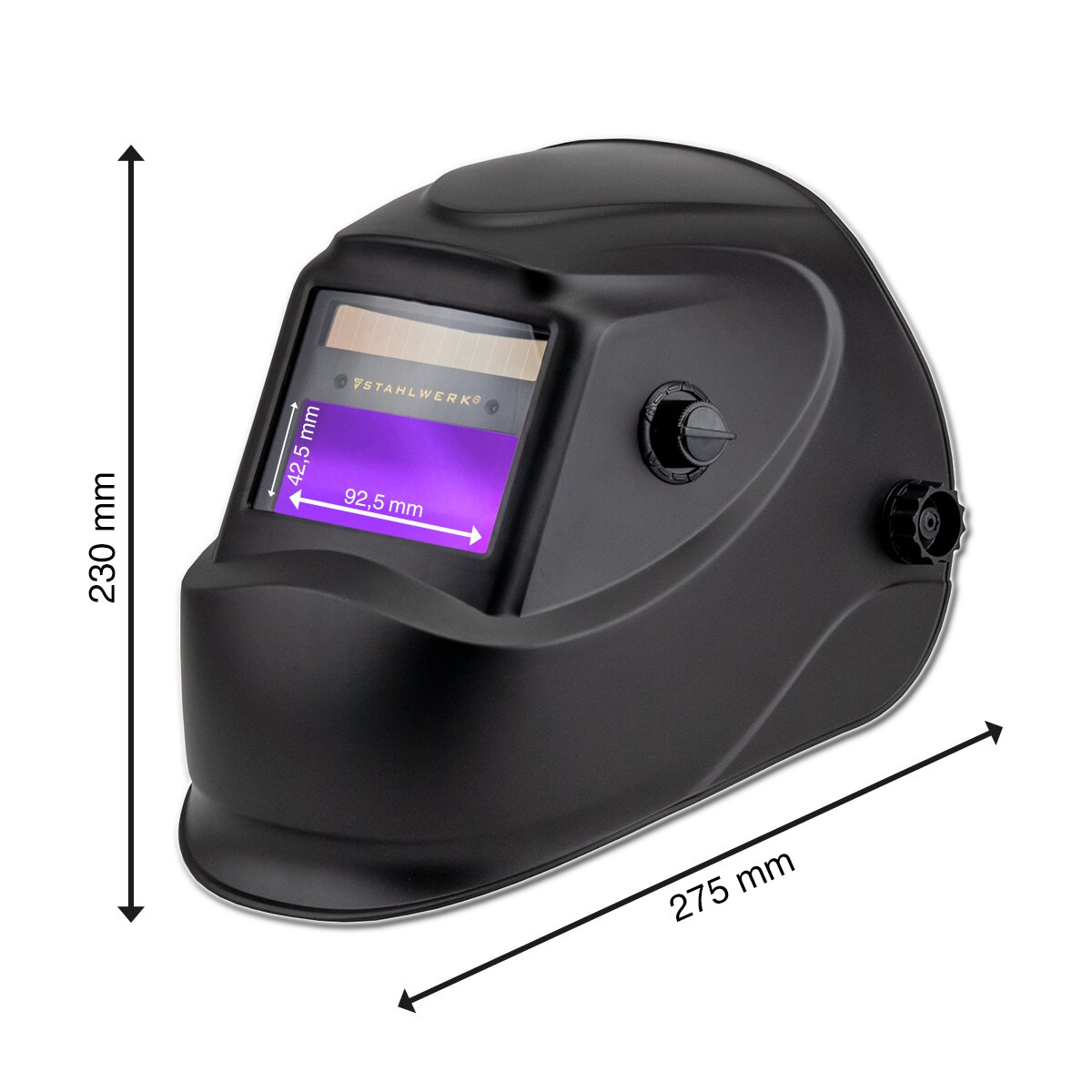 Steelworks full automatic welding helmet ST-450 R black matt fully automatically darkening, adjustable parameters, including 5 replacement discs