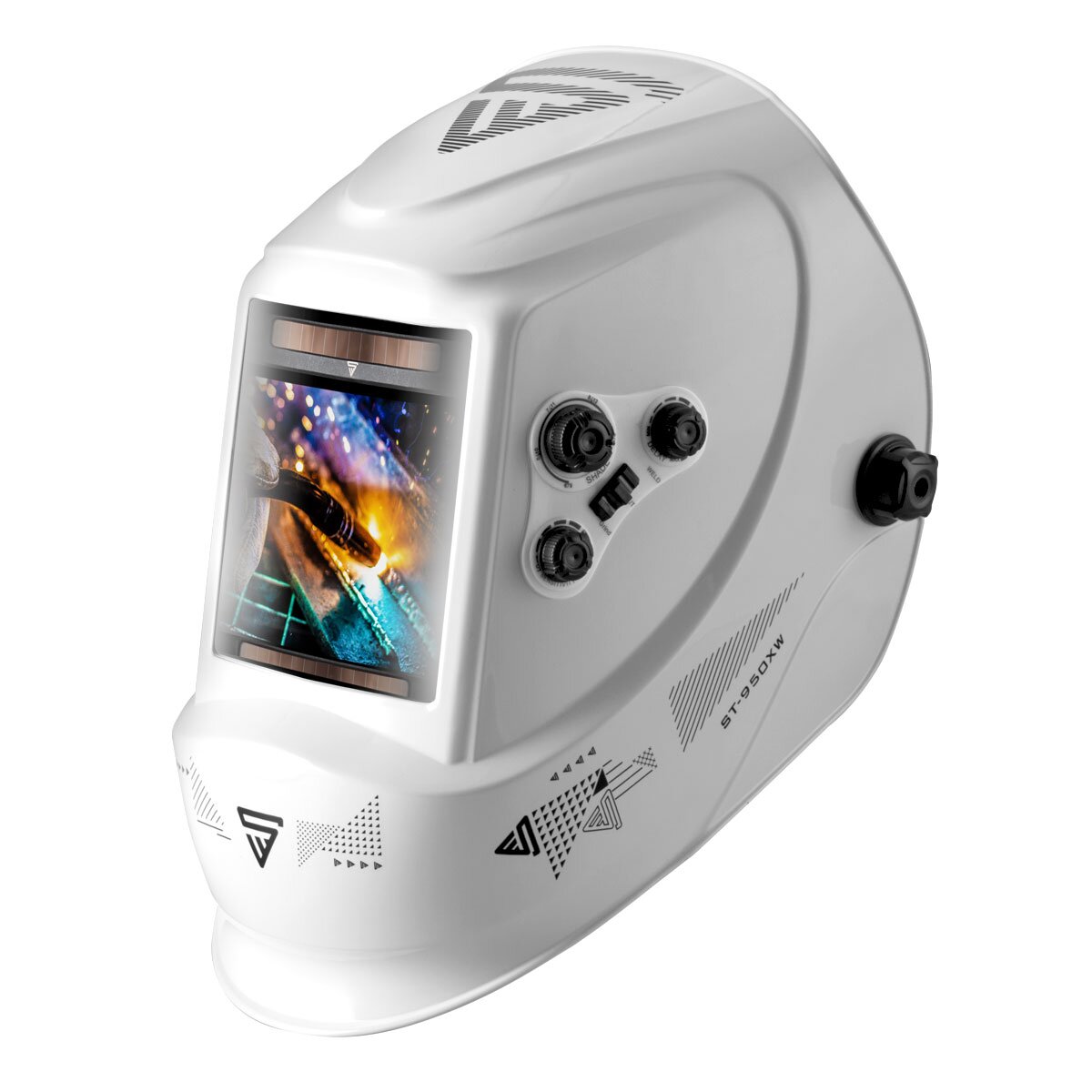 Stahlwerk Schweißhelm ST-950 XW full automatic real color with 3 in 1 function white glossy