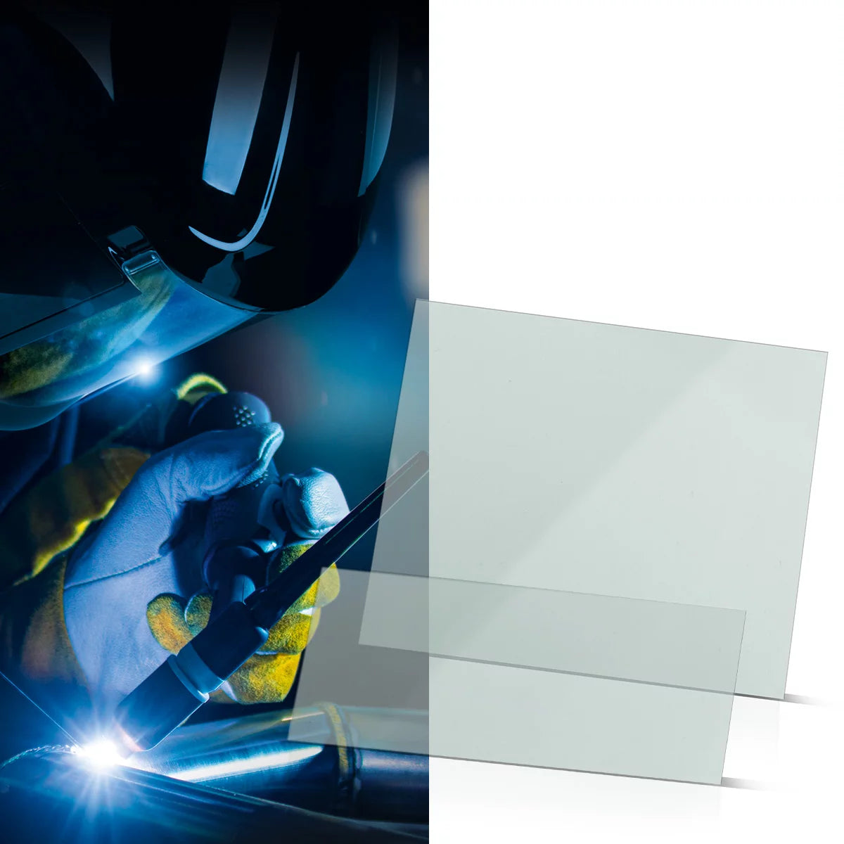 STAHLWERK Schweisshelm Vorsatzscheiben 6er Set | Ersatzgläser innen und aussen | Schweissschutzglas | Visierglas | Schutzglas nach EN ISO 16321 | Ersatzscheiben für den Vollautomatik Schweisshelm WORKER