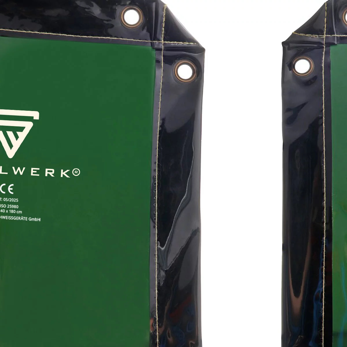 STAHLWERK Schweißschutzvorhang 240 x 180 cm | Schweißvorhang aus UV-resistentem Vinyl-Kunststoff | Extradunkel | DIN EN ISO 25980 | Effektiver Schutz bei Schweiß-, Schneid- und Schleifarbeiten