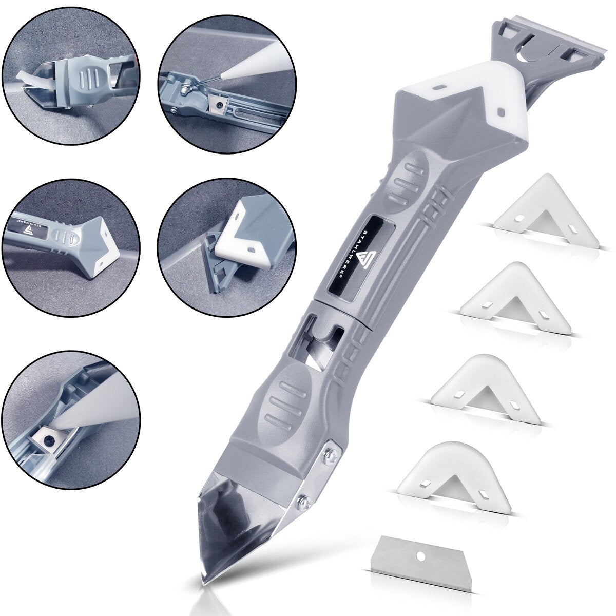 Steelworks Silicone joint tool 5-in-1 silicone filler | Silicone-Schaber | Fugen puller | Jay cleaner | Fugue smoothing | Joint scrapers | Silicone remover