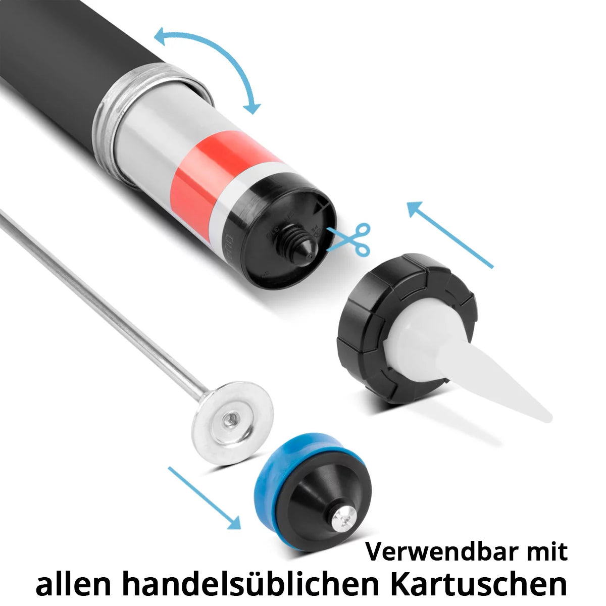 Steelworks Silicone pistol SPB-600 ST with 600 ml made of aluminum silicone press | Acrylpistol | Kartuschenpresse | Bag press | Silicone sprayer | Carturse gun for cartridges and hose bags