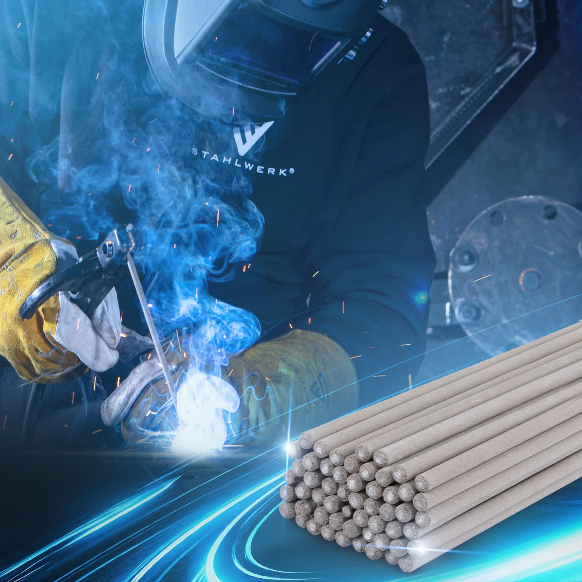 STAHLWERK Stabelektroden AWS E6013RR dick rutilumhüllt 2,5 x 350 mm Schweißstrom 50-90 A, hohe chemische Reinheit 2 kg MMA ARC