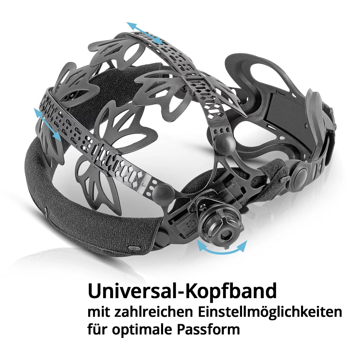 STAHLWERK Universal-Kopfband für Schweißhelme im 2er Set aus hochwertigem Kunststoff mit vielseitigen Einstellmöglichkeiten, ergonomischer Passform, integriertem Kopfpolster und austauschbarem Schweißband