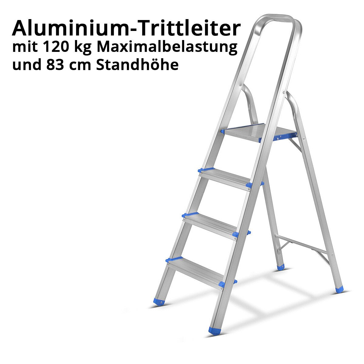 Steelworks Stahleiter SL-4 ST con 120 kg di capacità di carico e conduttore di alluminio a 4 gradini | Conduttore pieghevole | Conduttore commerciale | Manager multiuso | Manager della famiglia | Scala Stepstair con germogli non slip