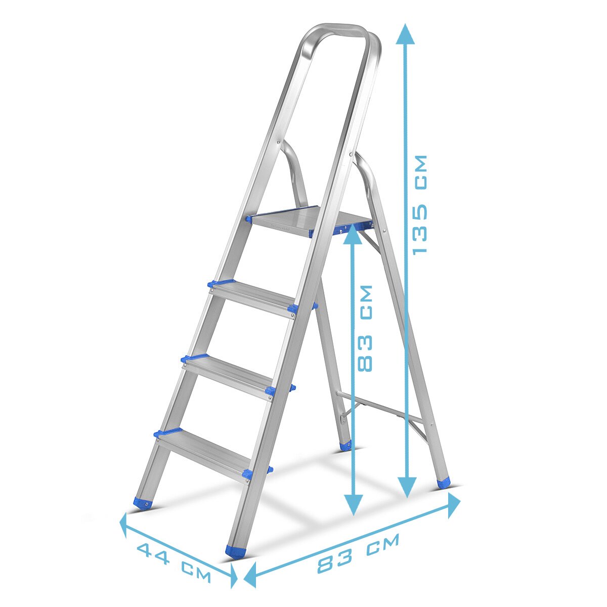 Steelworks Stahleiter SL-4 ST con 120 kg di capacità di carico e conduttore di alluminio a 4 gradini | Conduttore pieghevole | Conduttore commerciale | Manager multiuso | Manager della famiglia | Scala Stepstair con germogli non slip