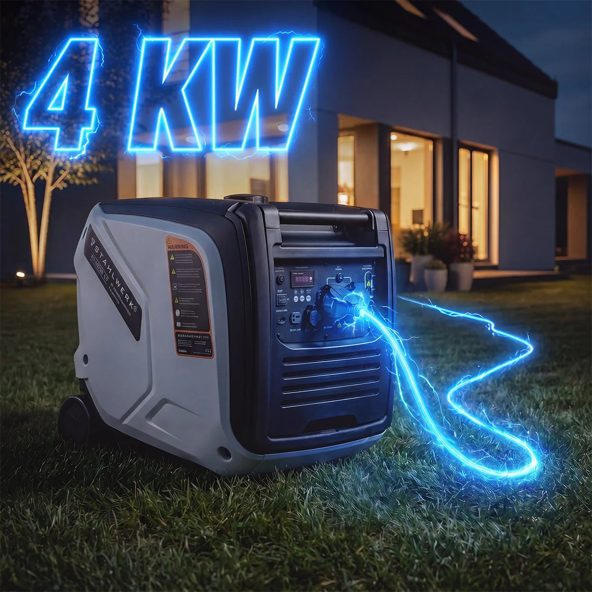 STAHLWERK IG-4000 ST Benzin Generator 4 kW | 5,44 PS | Inverter Stromgenerator | Multi-Versorgungs Generator | Notstromaggregat, 4-Takt, 5-Verbraucher-Anschlüsse, verbrauchseffizient und wartungsarm