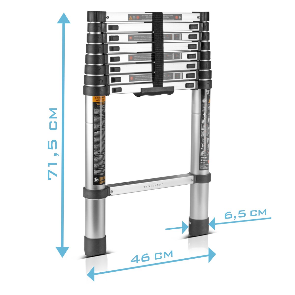 Artık Stahlwerk Steelworks Range TL-260 ST'de 150 kg yük kapasitesi ve maksimum 2,60 m uzunlukta, çekme alüminyum iletken | Hareket Yöneticisi | 7 yıllık üreticinin garantini içeren kaymaz filizli filiz liderleri