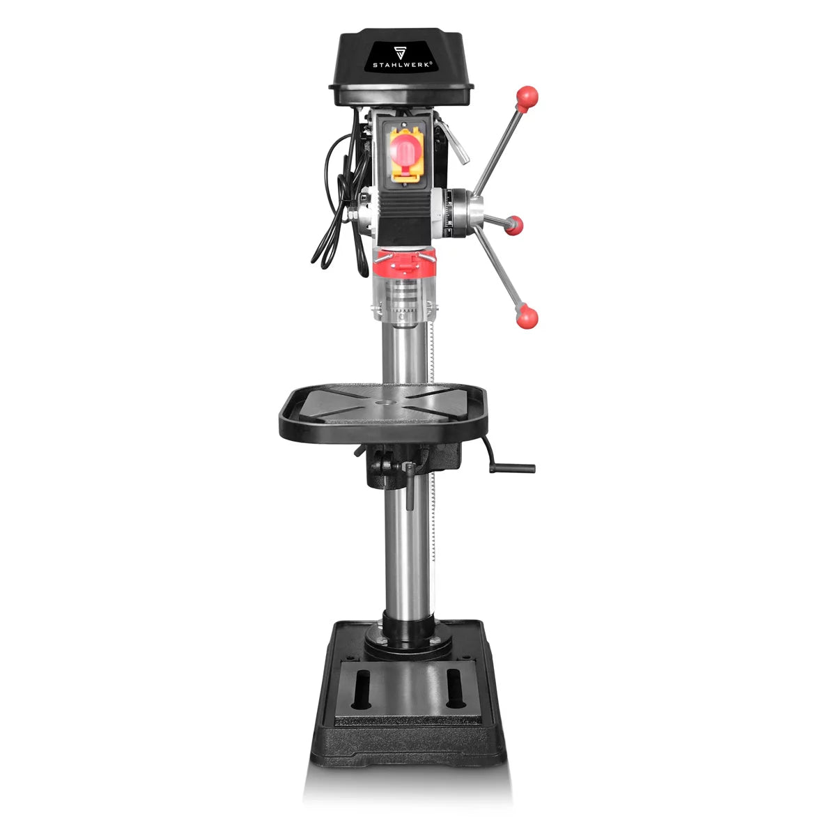 STAHLWERK BD-550 ST Standbohrmaschine | Robuste Säulenbohrmaschine mit 550 W für Heimwerker, Metallbau | Bohrdurchmesser Ø 16 mm | 200 - 2.800 U/min |Robuster Bohrtisch und Metallfuss für stabilen Stand