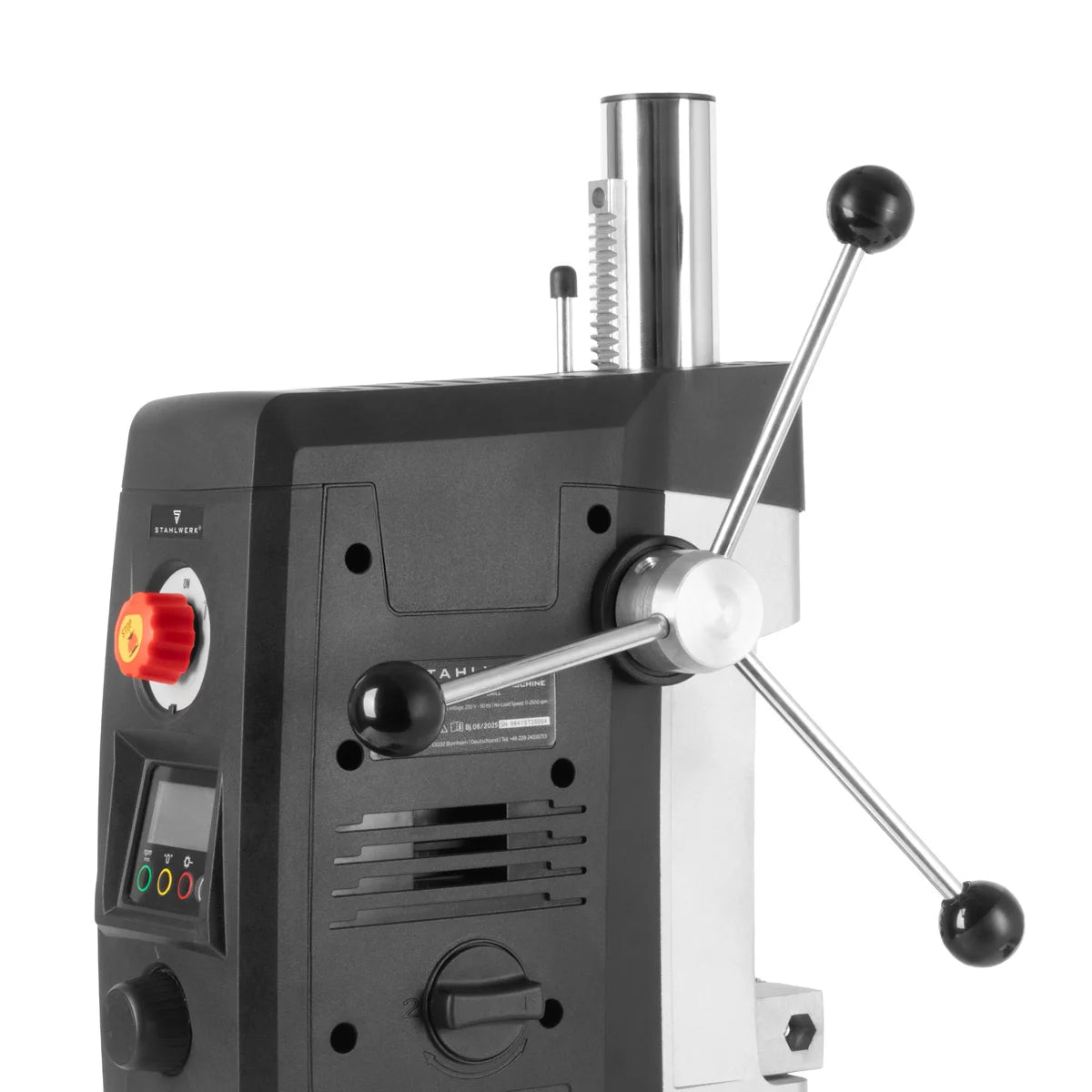STAHLWERK MBD-800 ST Tischbohrmaschine mit Positionslaser | 800 W Ständerbohrmaschine | 200 - 2.500 U/min | Schnellspannbohrfutter 1,5 - 13mm | Säulenbohrmaschine mit 90 mm Bohrhub | Digitaldisplay