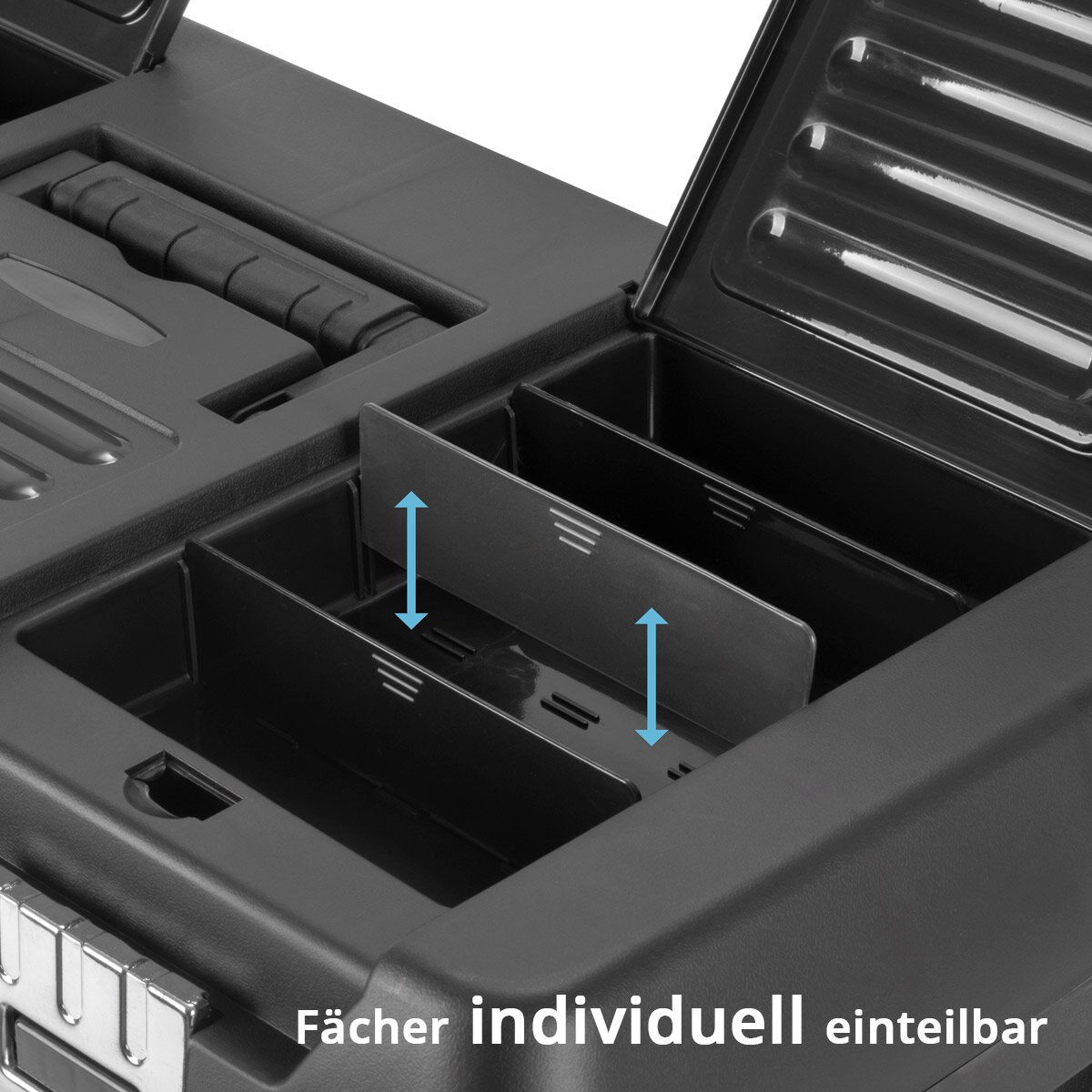 Stahlwerk Toolbox Set with 4 empty tool boxes | Tool box | Tool case | Tool box | Tool organizer | 4 in 1 module system with integrated range boxes